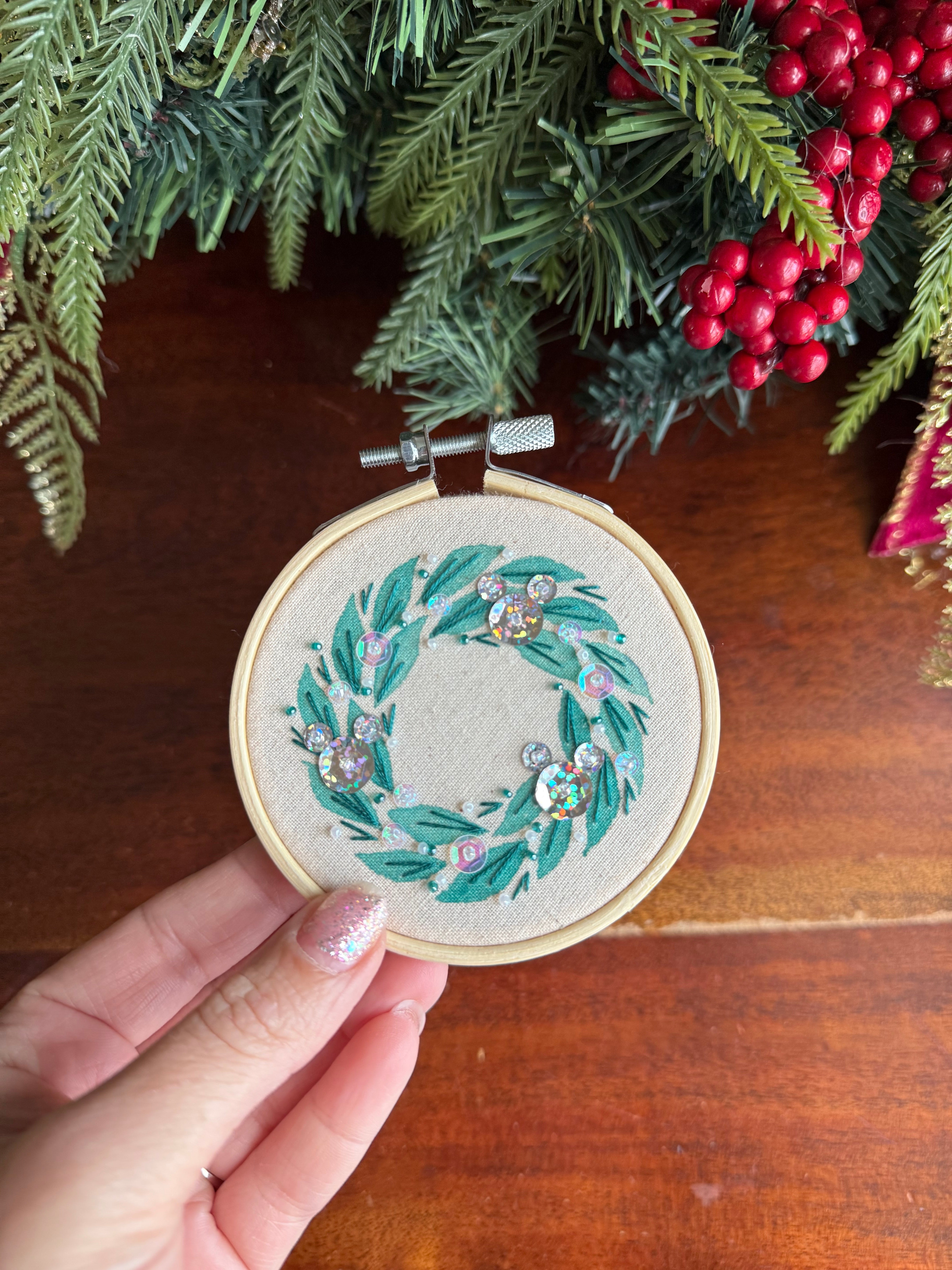 Hidden Mickey - Silver Wreath